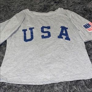 USA Cropped Tee❤️🤍💙